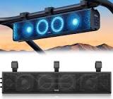 Ehaho 25 Inch UTV Sound Bar, ATV SoundBar Bluetooth with RGB Lighting, Amplified Powersports SXS Sound Bar, Waterproof Golf Cart Sound Bar, UTV Speakers for Marine Polaris RZR Can-Am 25IN