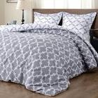 downluxe Printed Queen Comforter Set - Grey Queen/Full Comforter, Soft Bedding Comforter Sets for All Seasons, Queen Bed Comforter Set - 3 Pieces - 1 Comforter (88"x92") and 2 Pillow Shams(20"x26")