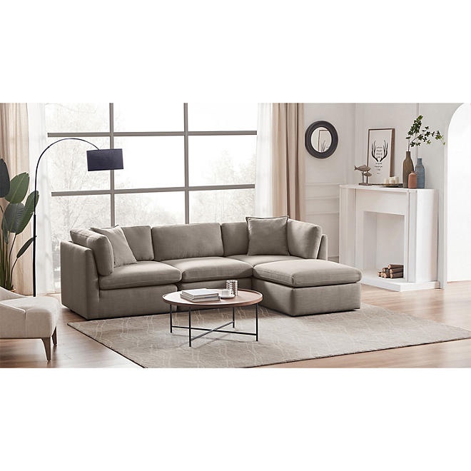 Member’s Mark Transitional Modular Fabric Sofa with Storage Ottoman (incomplete)