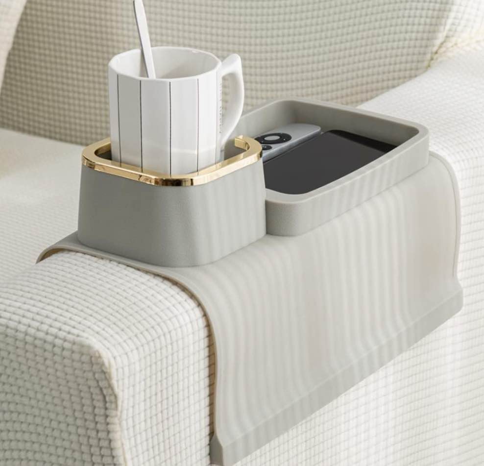 Couch Cup Holder Tray, Elimiko Silicone Couch Drink Holder