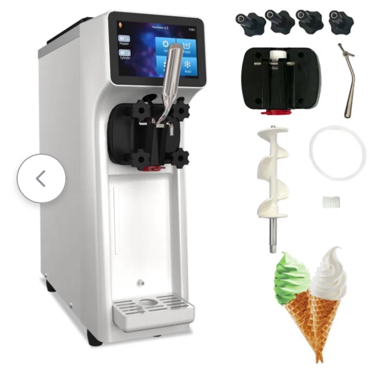 Countertop Soft Serve Ice Cream Machine 1000w Commercial Ice Cream Machine Automatic Touch Screen Operation Panel