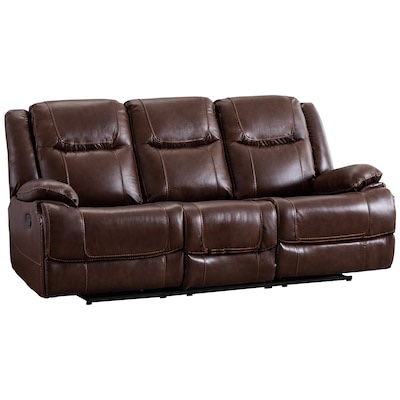 Canmov Manual Standard Recliner Brown Leather Recliner