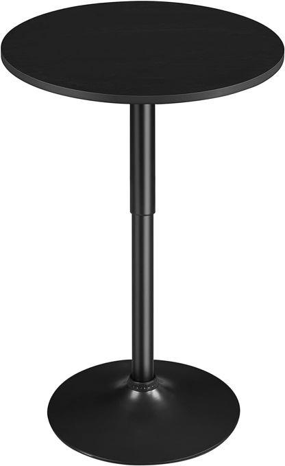 Round Pub Dining Table Height Adjustable With Wooden Tabletop Home Bar