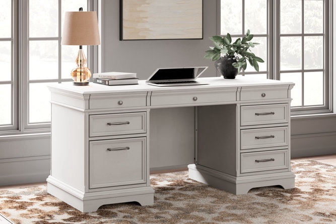Kanwyn Collection H777-21R Home Office Desk RF Pedestal in Whitewash ( incomplete right base only ) 