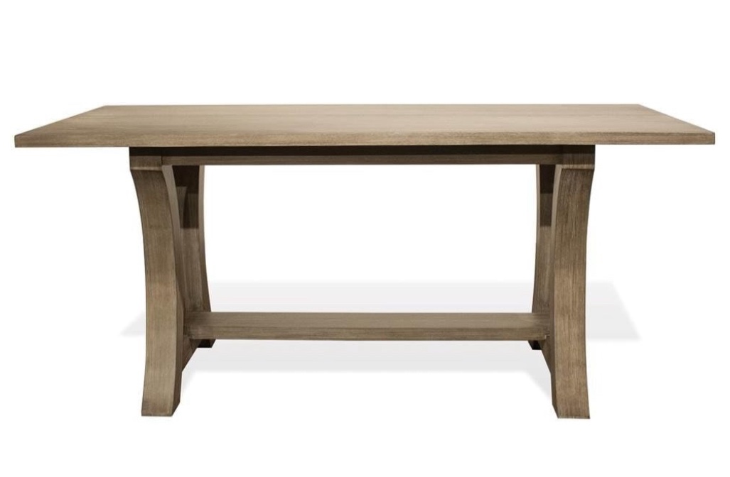 Riverside Furniture Sophie Wood Counter Height Trestle Dining Table in Natural