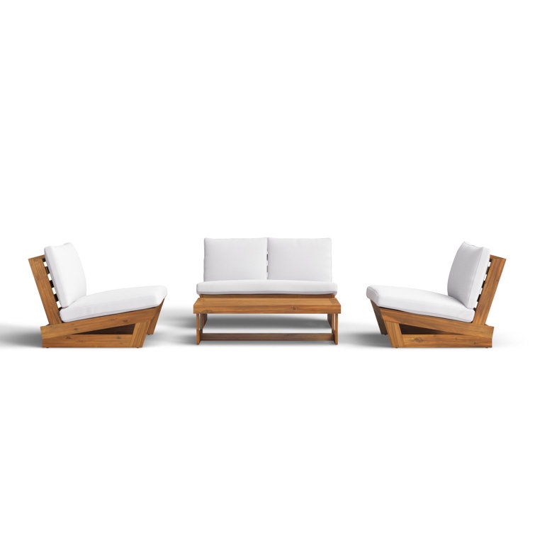 Louise 4-Person Outdoor Seating G Louise 4 - Person Outdoor Seating Group with Cushions