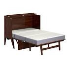 Anuhya Solid Wood Full Size Murphy Bed Desk with Device Charger and Mattress Included