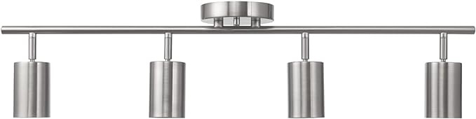 Globe Electric Pratt 4-Light Track Lighting, Brushed Nickel Finish, Bulb Not Included