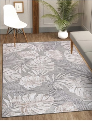 CAMILSON Indoor/Outdoor Rug, Beige 10’x14’ Leaf Tropical Botanical Area Rugs for Indoor and Outdoor patios, Easy-Cleaning Non-Shedding Living Room, Garden and Kitchen Washable Outside Carpet (10x14)