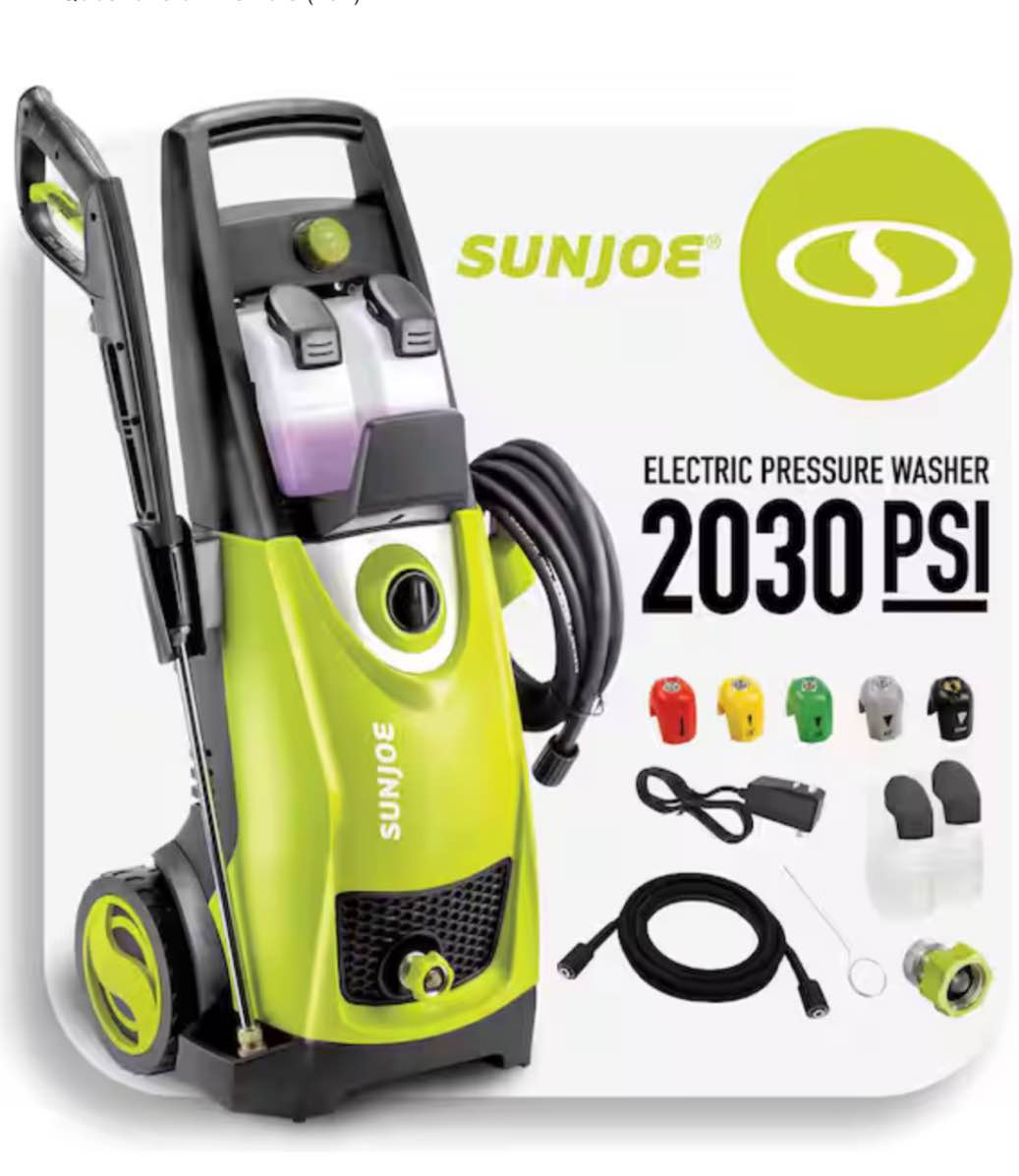 Sun Joe 2030 MAX PSI 1.76 GPM 14.5 Amp. Cold Water Corded Electric Pressure Washer