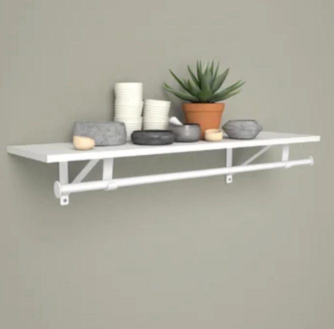 Wall Shelf with Closet Rod