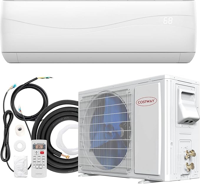 Costway 8000 Btu (12000 Btu Ashrae) Window Air Conditioner With Remote, Led Control Panel, Up To 400 Sq.ft.