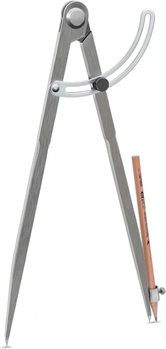 Compass for Geometry, 24 inch Compass for Woodworking, Precision Woodworking Compass with Wing Divider and Pencil Holder, Large Compass for Geometry, Drafting, Drawing Compass (24inch)