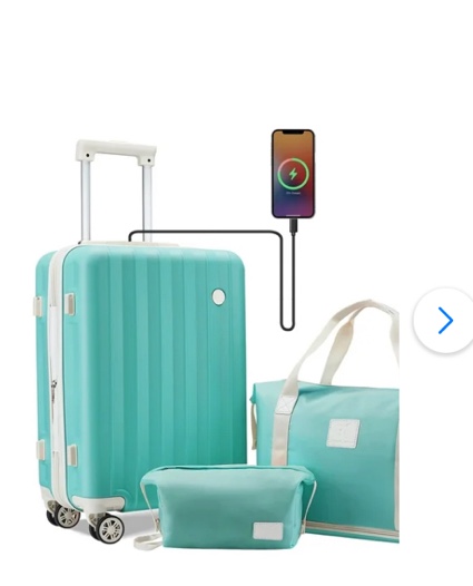 (incomplete) imiomo Luggage Sets Expandable Hard 18 inch Carry-on Luggage USB Port Cup Holder TSA Lock Suitcase