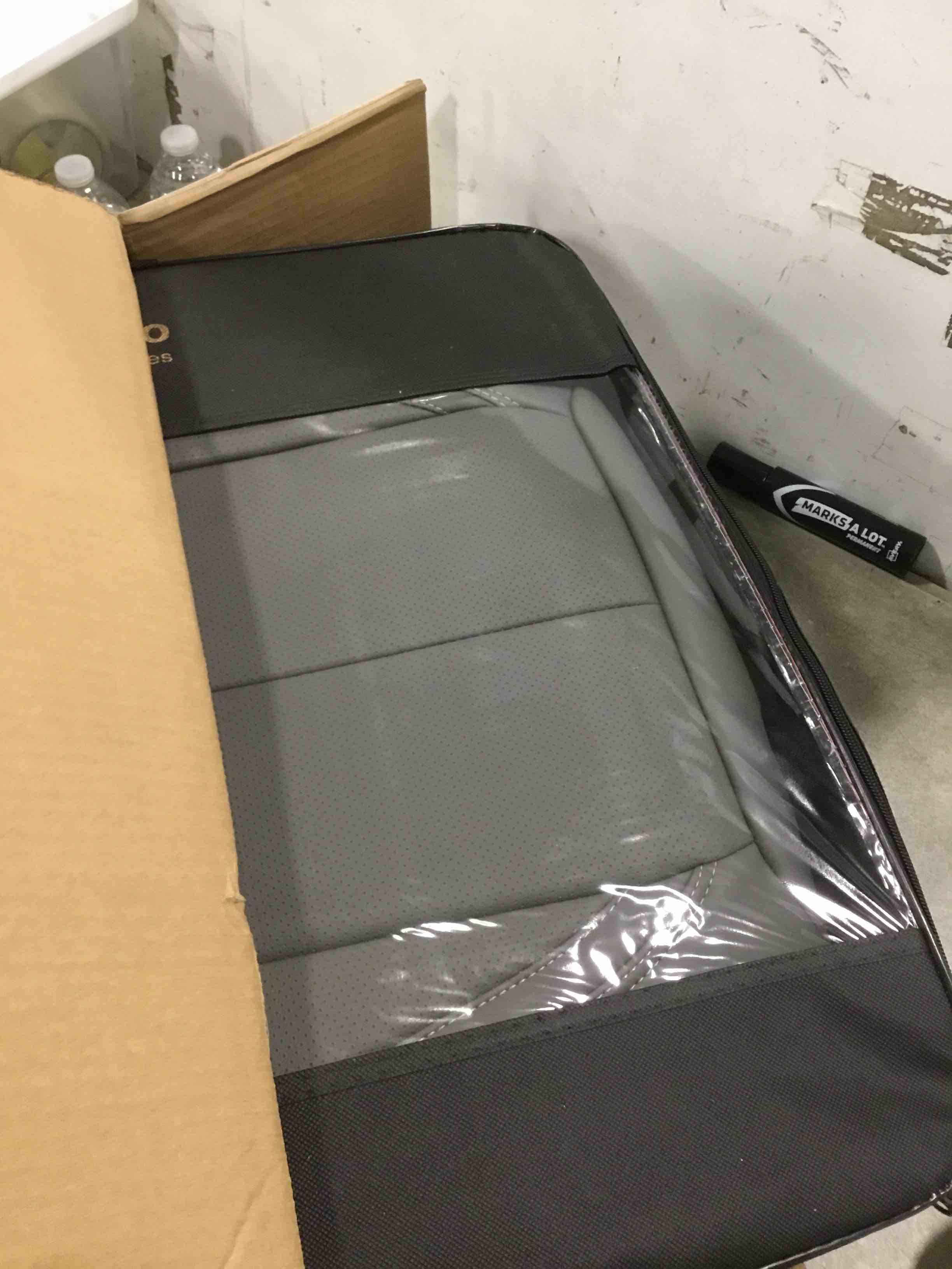 Coverado Seat Covers, Car Seat Covers Full Set, Car Seat Cover Winter, Car Seat Protector with Head Pillow, Nappa Leather Seat Cushion, Waterproof Front Car Seat Covers and Back Fit for Most Cars Gray Gray FullSet