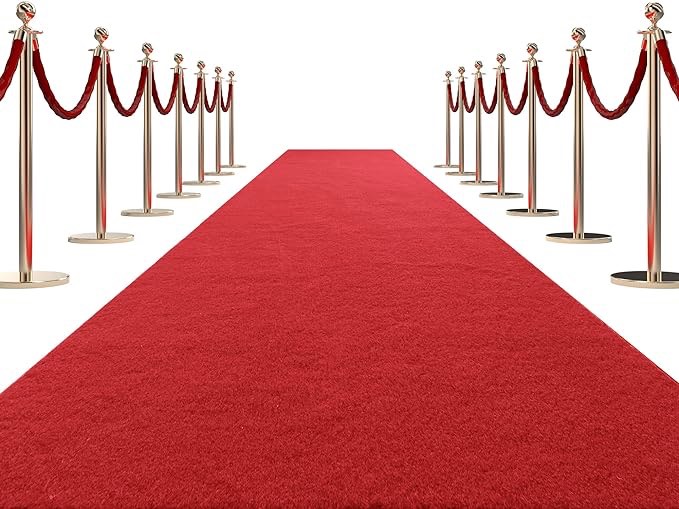 HOMBYS Extra Thick Red Carpet Runner for Events, 3x10 Feet Not Slip Red Aisle Runway Rug for Party Wedding & Special Events Decorations