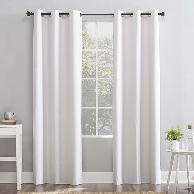 Deconovo Solid Back Tab Curtains Blackout Curtains Thermal Insulated Drapes and Curtains Room Darkening Curtains for Bedroom 52Wx95L Inch Greyish White 1 Set Light Silver Grey 52W x 95L Inch