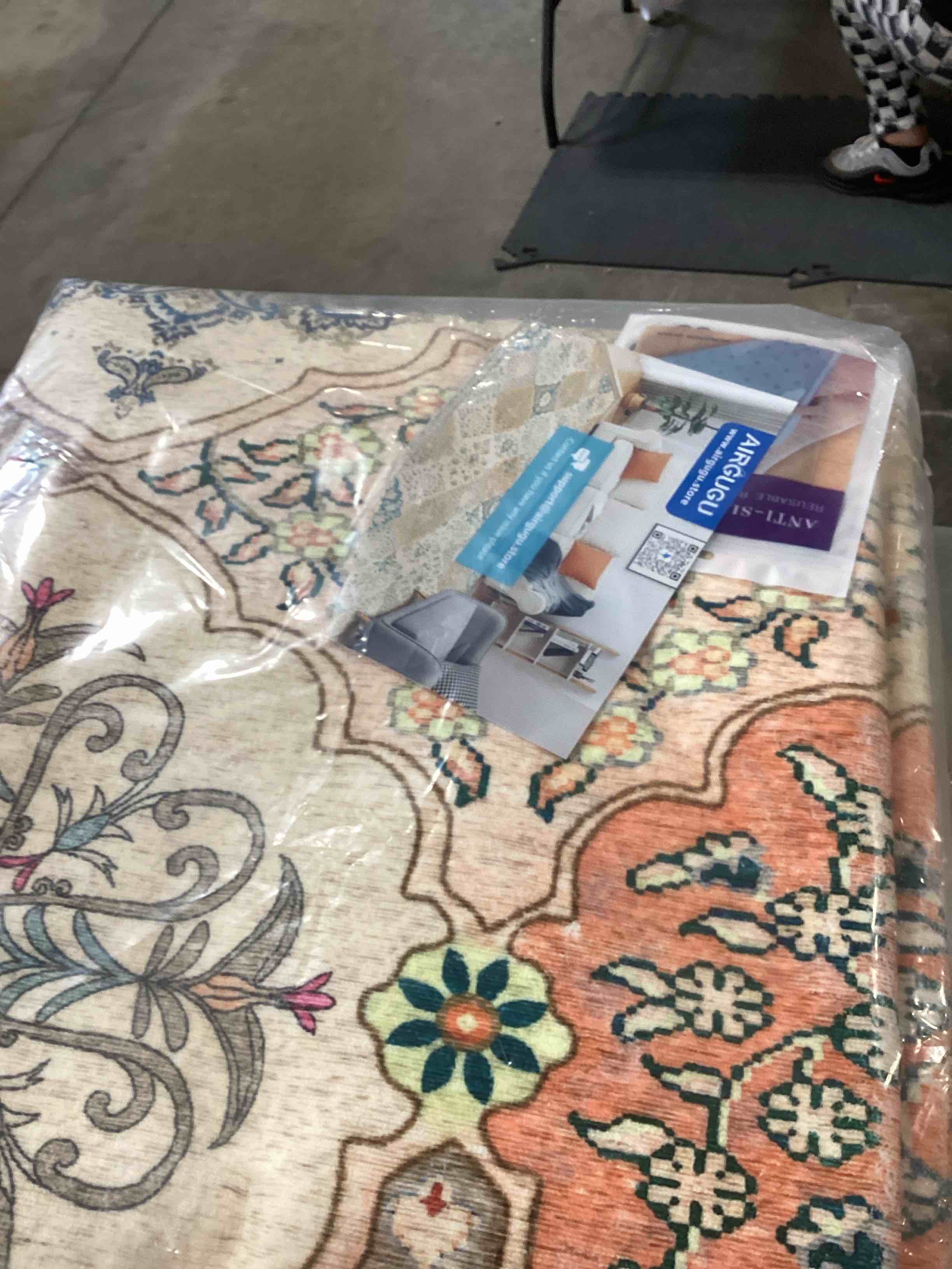 AIRGUGU Machine Washable Rug, 8”x10Area Rug Ultra Soft Moroccan Design Living Room Rugs, Large Oriental Non-Slip Easy Clean Bedroom Rug Floor Carpet Mat for Dining Room Bathroom Kitchen