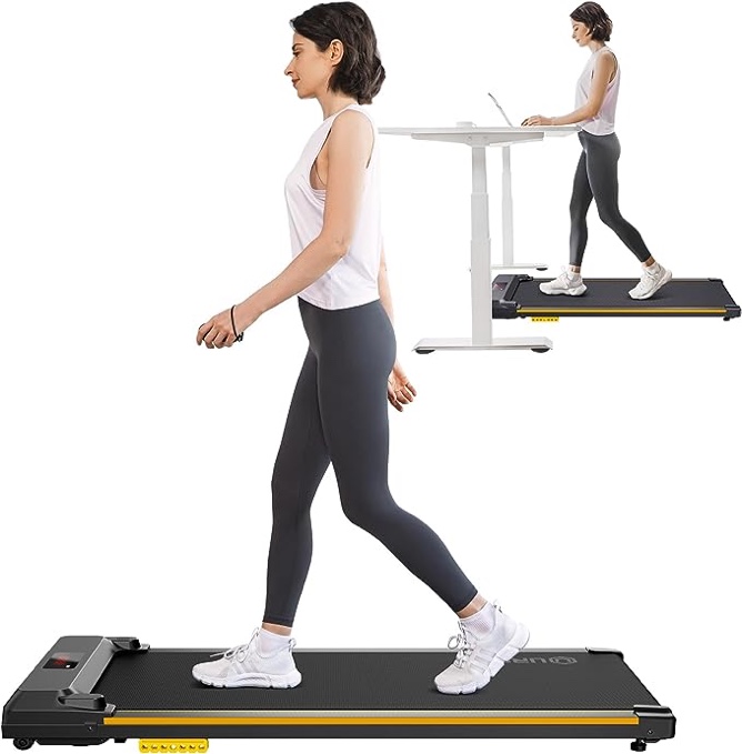 UREVO Under Desk Treadmill, Walking Pad 2 in 1 for Home/Office, Portable Walking Pad Treadmill with Remote Control, LED Display