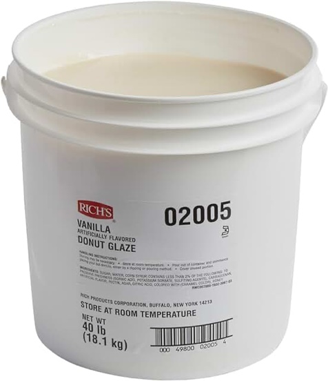Richs Vanilla Artificially Flavored Donut Glaze, 40 Pound -- 1 Each.