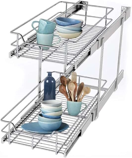 Storking 2 Tier Pull Out Wire Basket Shelving