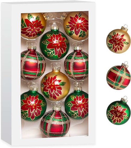 Amooca Christmas Ornaments, 2 Boxes, Blue and Silver( Similar to Stock Photo)