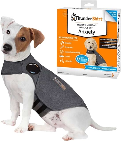 ThunderShirt Classic Dog Anxiety Jacket, Heather Grey, 