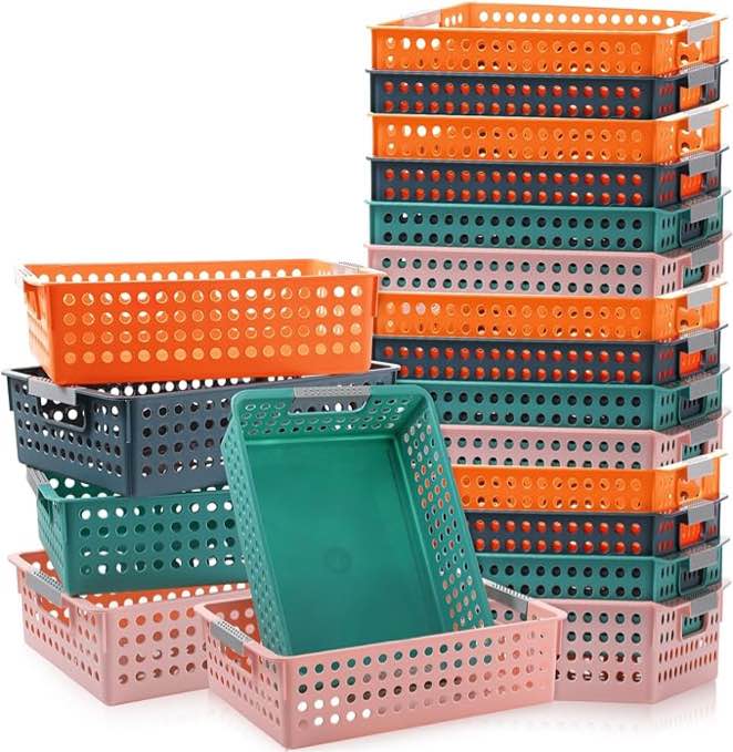 inbagi 20 piece Plastic bins 4 colors- 2 sets