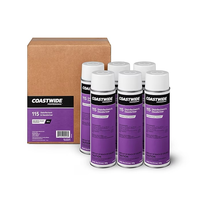 Coastwide Professional 115 Disinfectant & Deodorizer, 17 Oz., 5 Pack 