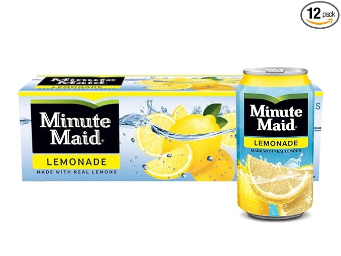 ((Best By Julio 22/24 )) Mid-century Minute Maid Lemonade Tin Can 12 Oz With Great Graphics ( 24 Pack ) 