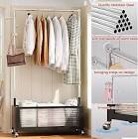 ADBIU Rolling Clothes Rack Organizer, 39 Inch Garment Rack, 400lb Load Capacity, Sturdy Clothing Rack for Hanging Clothes? White