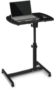 Magshion Mobile Laptop Desk Adjustable Stand Up Computer Workstation Rolling Presentation Cart Black Table with Wheels for Home Medical