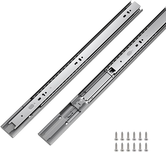 Pairs Soft Close Drawer Slides 20 Inch Full Extension and Ball Bearing Cabinet Drawer Slides -SL4502S3-20 Heavy Duty Dresser Drawer Slides 100lb Capacity