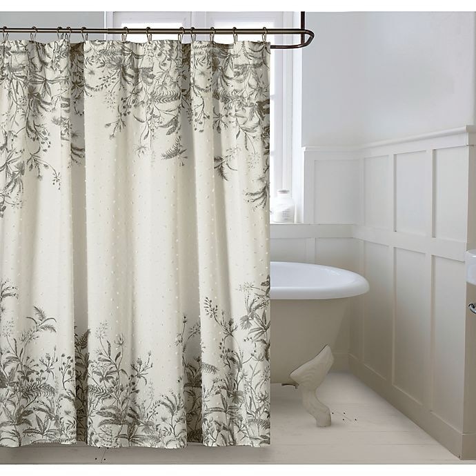 Bee & Willow Home Grey Gardens Shower Curtain 72 in c 86 in ( 182 cm x 218 cm) - Grey 