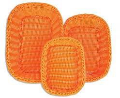 Colorbasket Hand Woven Waterproof Rectangular Basket, Bright Orange