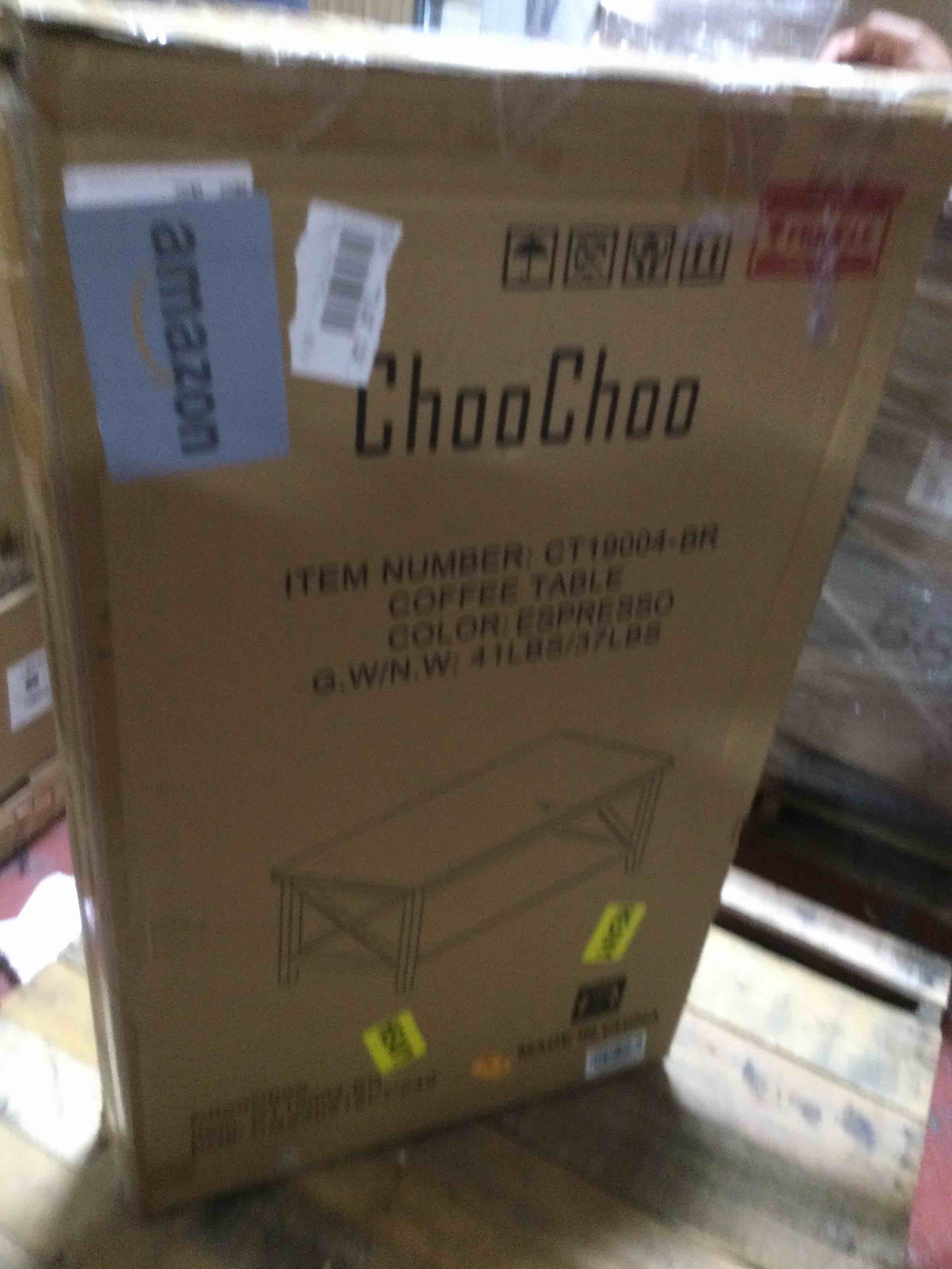 ChooChoo Oxford Coffee Table with Thicker Legs, Espresso Wood Coffee Table with Storage for Living Room 40 inches