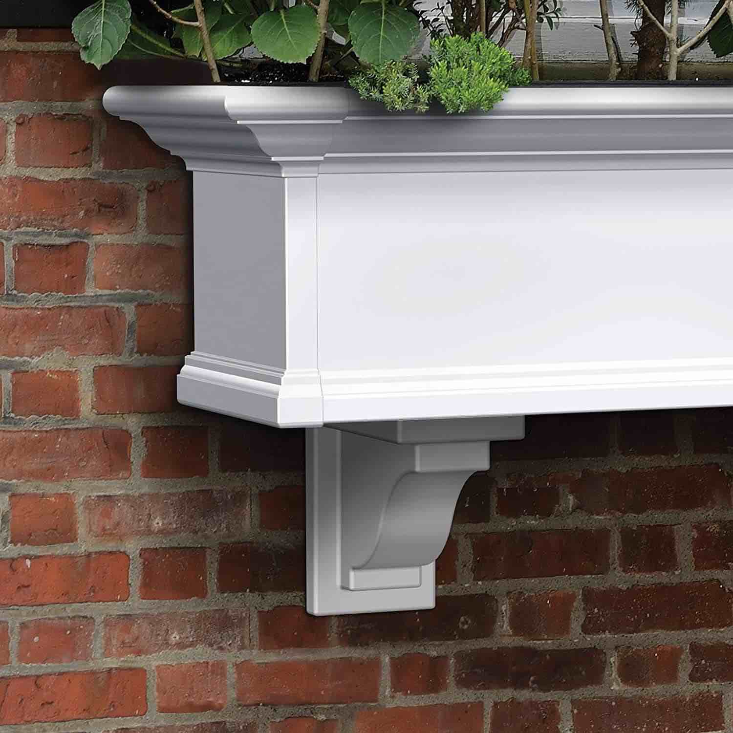 Mayne Yorkshire Hanging Basket Planter Decorative Brackets - White (( similar to stock))