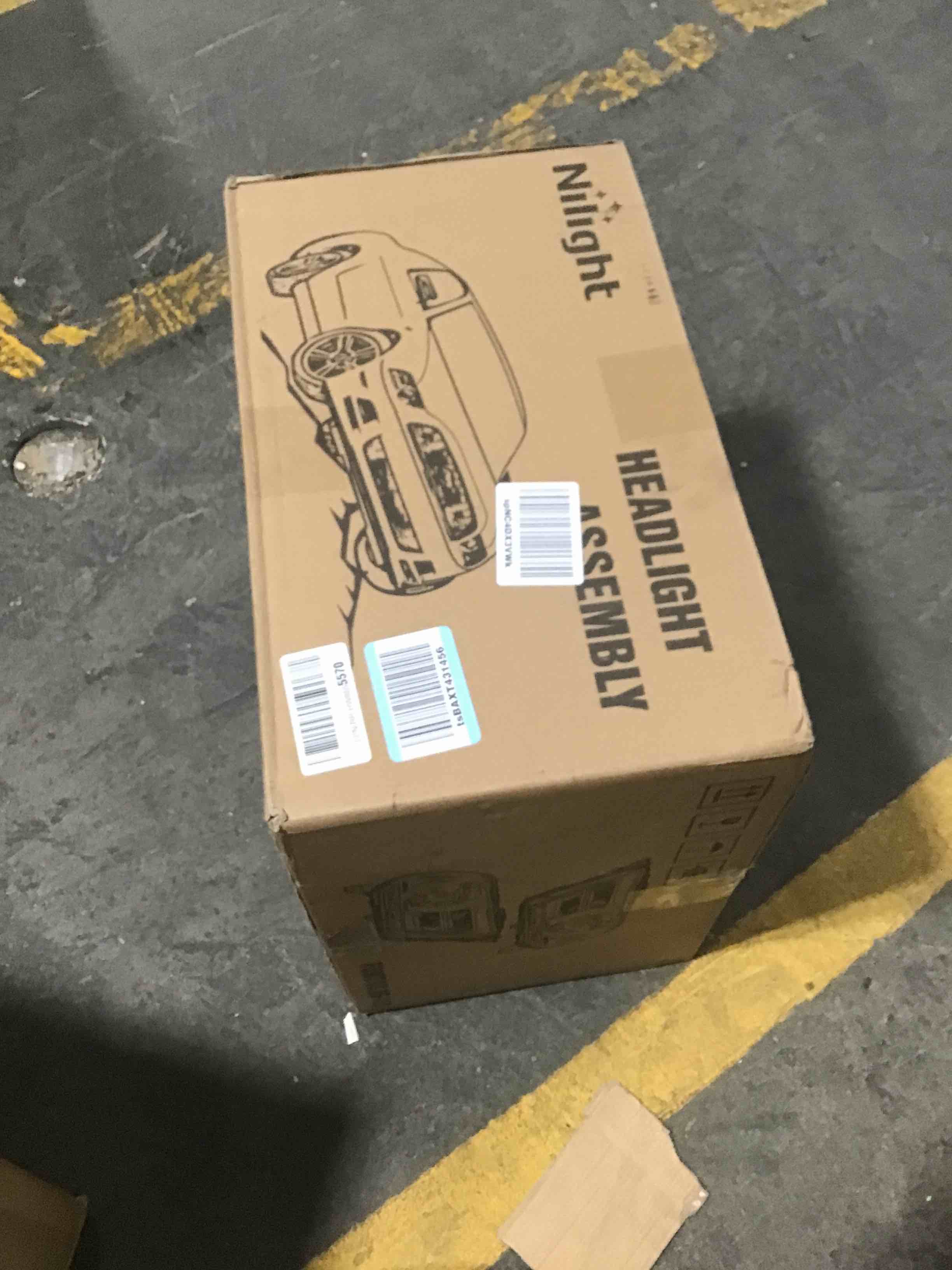 Nilight Headlight Assembly for 2010 2011 2012 2013 2014 Ford Mustang Pickup Truck Replacement Headlamp Black Housing Amber Reflector Driver and Passenger Side, 2 Years Warranty