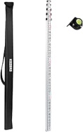 KEZERS 16 FT Dual Sided Aluminum Grade Rod - 8ths, 5 Section Telescopic Rod with Carrying Case