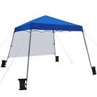 10x10Ft Compact Lightweight Backpack Canopy Sun Protection Pop-Up Shelter Slant Leg Beach Tent(Grey) 10x10FT Gray