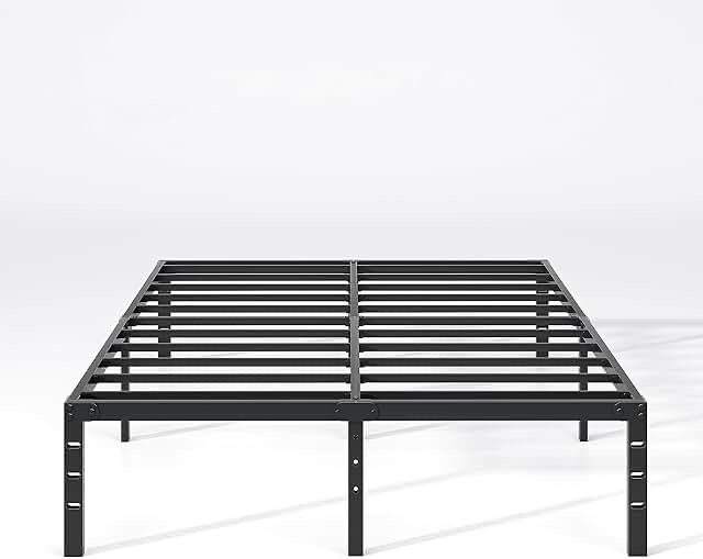 NEW JETO Metal Bed Frame-Simple and Atmospheric Metal Platform Bed Frame, Storage Space Under The Bed Heavy Duty Frame Bed, Durable Full Size Bed Frame, 16 Inch, Full