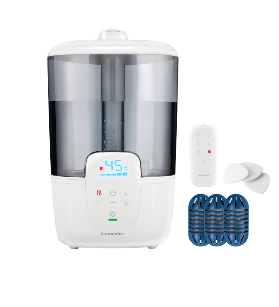 (Incomplete)Homedics Ultrasonic Humidifier with Warm/Cool Mist, 2G Capacity, UV-C Technology, and Remote Control