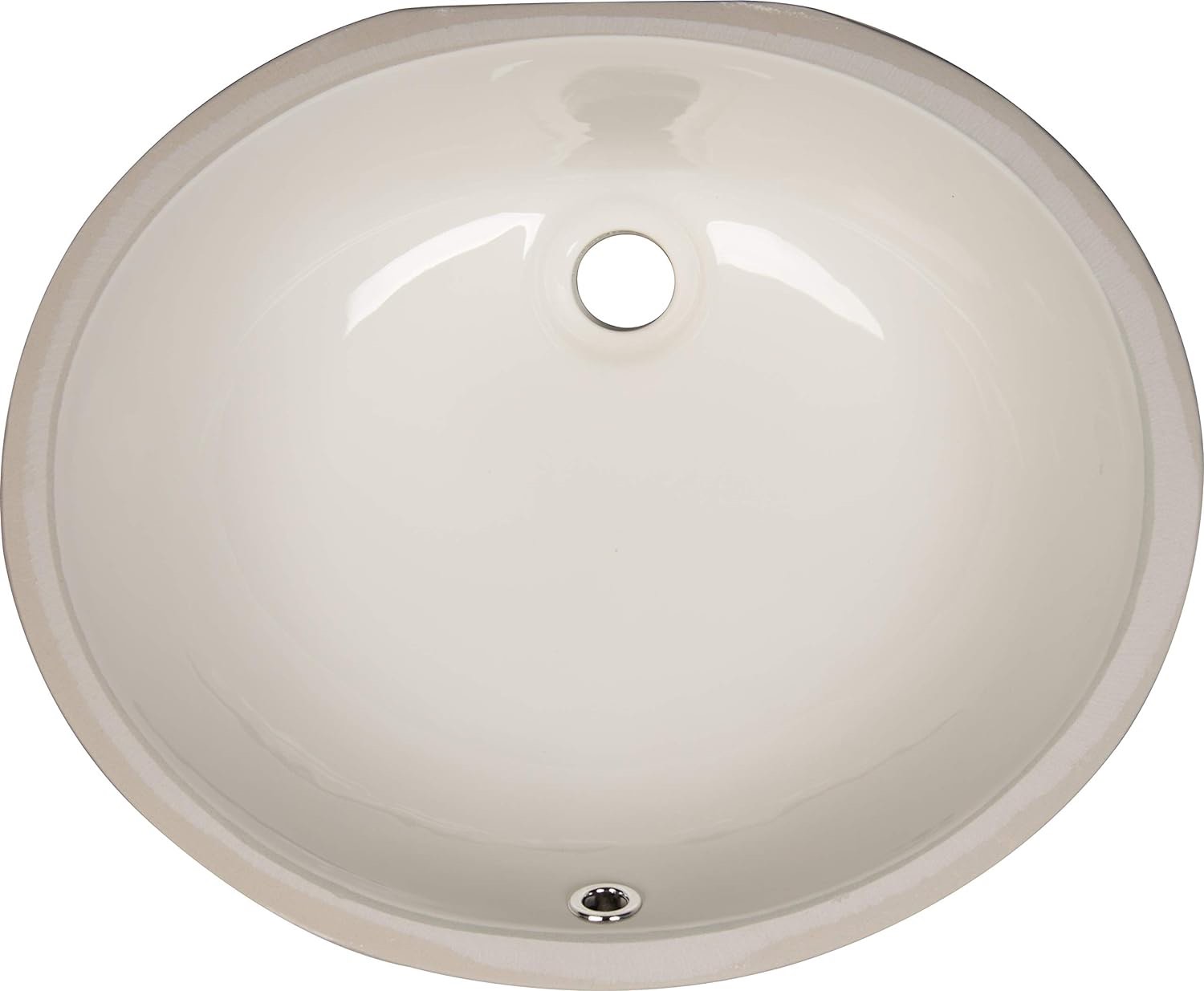 MSI 17 inch x 14 inch Oval Porcelain Ceramic Undermount Bathroom Vanity Vessel Sink, White