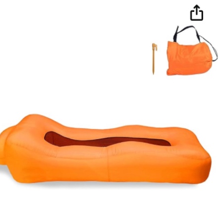 Universal Amphibious Inflatable Air Cushion, Suitable for Both Outdoor and Indoor Use in Cars, Lazy People, Portable Camping Home, Single Person Air Cushion Delivery Backpack - Orange