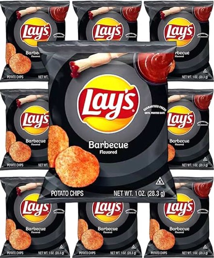 Pallet Lot Of 42 Boxes Lays Potato Chips Barbecue 1 oz Bags 40 Count Per Box 