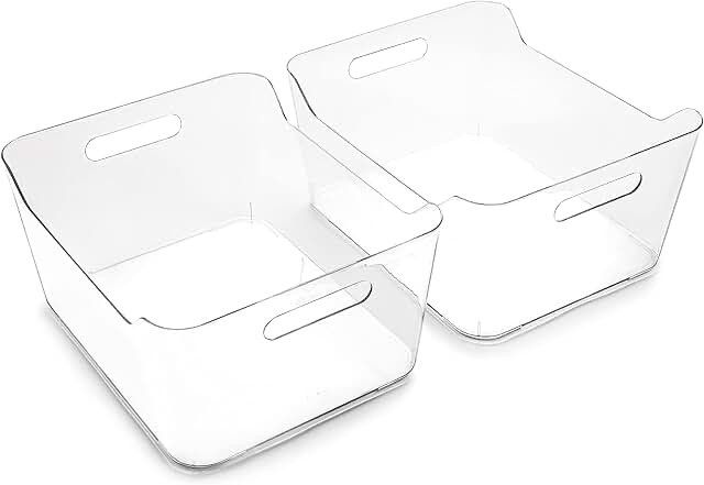 B Home Clear Plastic Storage Organizers 2 Pack 10x7”x4.5”