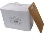 Premium Presents White Bread box With Cutting Board