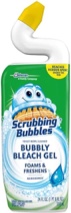 Scrubbing Bubbles Bubbly Bleach Gel Toilet Bowl Cleaner, Extended Neck to ensure Freshness, Rainshower Scent, 24 oz