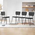 Bacyion Dining Room Chairs Set of 4 - Modern Boucle Fabric Kitchen Chairs, Dining Chairs with Metal Legs for Dining Room, Kitchen, Living Room 4 Chairs Gray