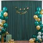10ft x 10ft Hunter Green Backdrop Curtain for Parties Wedding Wrinkle Free Backdrop Drapes Panels for Baby Shower Gender Reveal Birthday Photo Photography Polyester Fabric Background Decoration